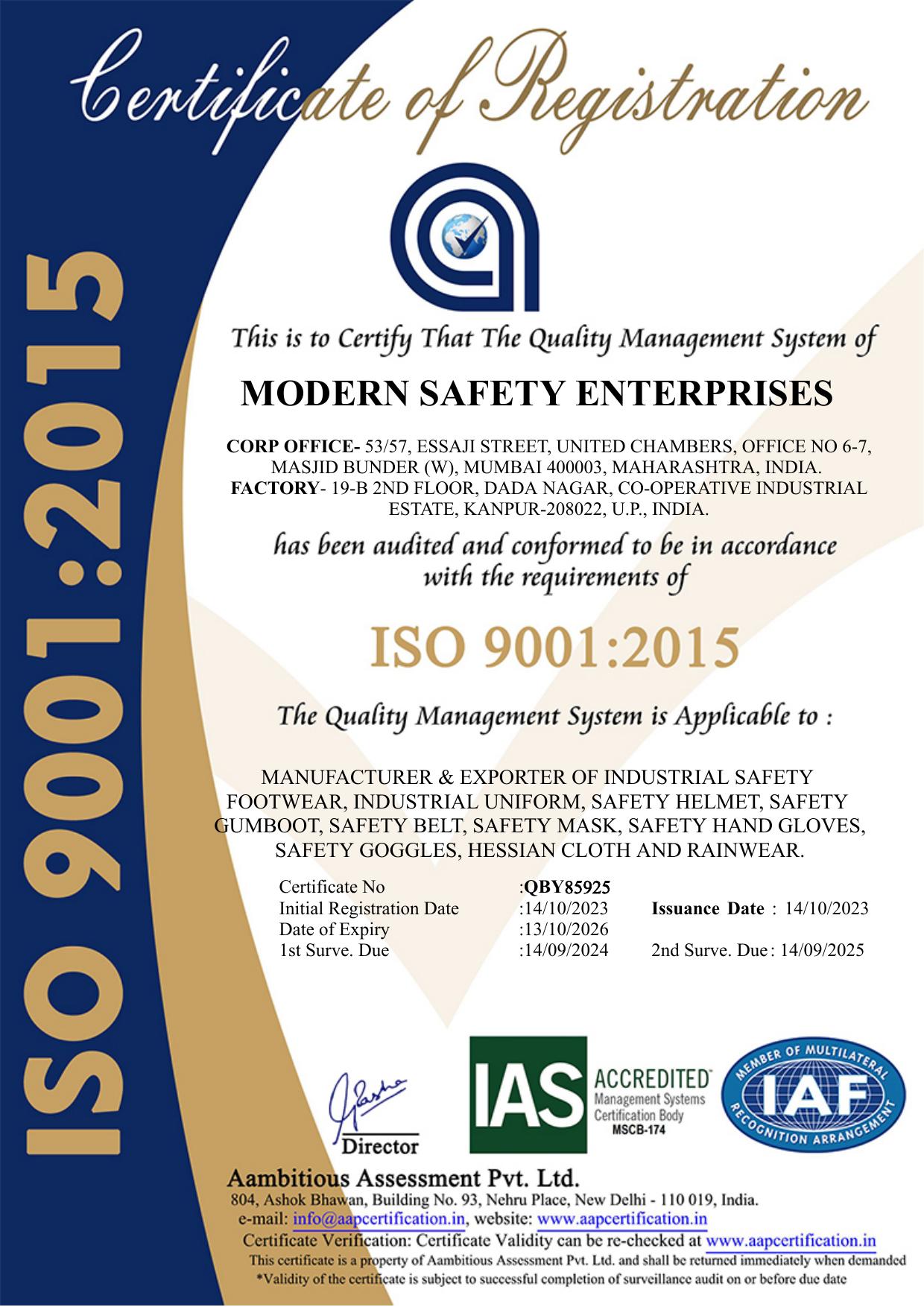 ISO 9001:2015 Certificate ISO 9001:2015 Certificate